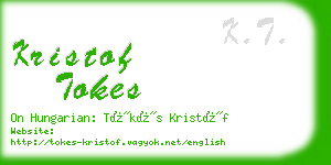kristof tokes business card